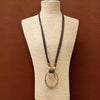 Long Chunky Pendant Cord Necklace | Statement Jewelry | Boho