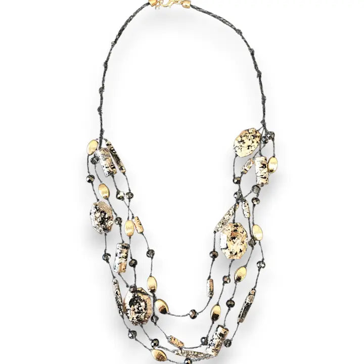 The Dalmatian Necklace | Beaded Agate Stone Necklace