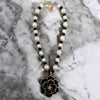Handmade Chunky Pearl Beaded Flower Pendant Necklace | Statement Jewelry | Coastal | Vintage | Floral | Fall 2025