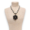 Handmade Chunky Pearl Beaded Flower Pendant Necklace | Statement Jewelry | Coastal | Vintage | Floral | Fall 2025