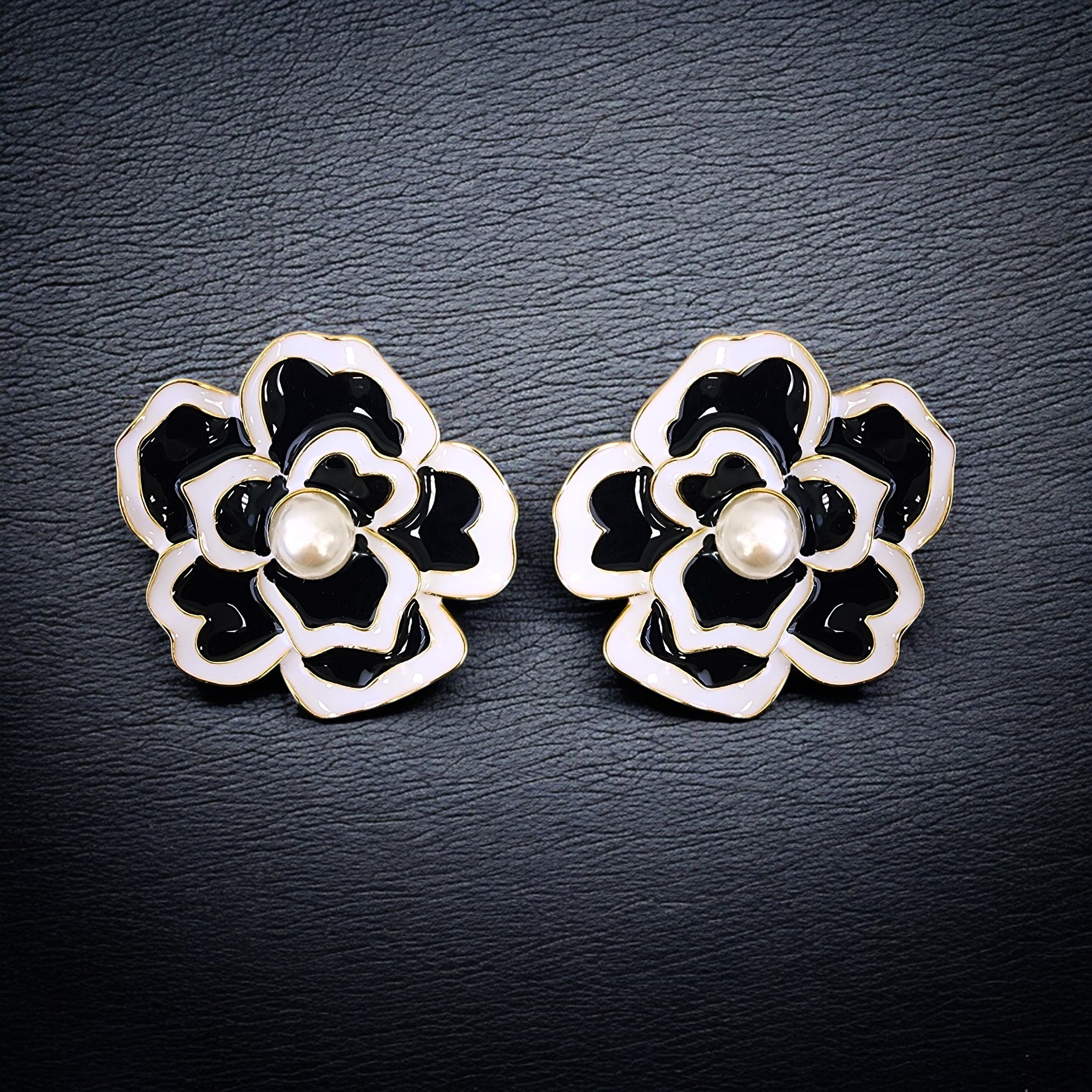 Handmade Chunky Vintage Pearl Flower Earrings | Statement Jewelry | Boho | Coastal | Stainless Steel | Fall 2025