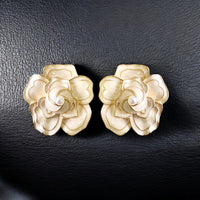 Handmade Chunky Vintage Pearl Flower Earrings | Statement Jewelry | Boho | Coastal | Stainless Steel | Fall 2025
