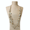 Champagne Painted Shell and Crystal Necklace