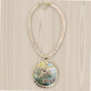 Short Coastal Abalone Seashell Starfish Pendant Necklace | Statement Jewelry