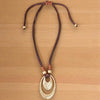 Long Chunky Pendant Cord Necklace | Statement Jewelry | Boho
