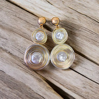 Coin Pearl Earring | Graduated Earring | Coastal | Boho | Gold | Beaded