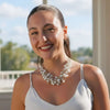 Chunky Multi Strand Pearl Statement Necklace | Coastal Boho | Statement Jewelry