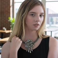 Chunky Snowflake Pendant Collar Necklace