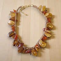 Woven Earth Tone Boho Beaded Necklace