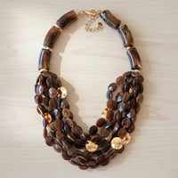 Multi Strand Chunky Stone Bead Statement Necklace