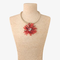 Wynn Necklace | Red Coral Flower Collar - Gardenia Jewelry
