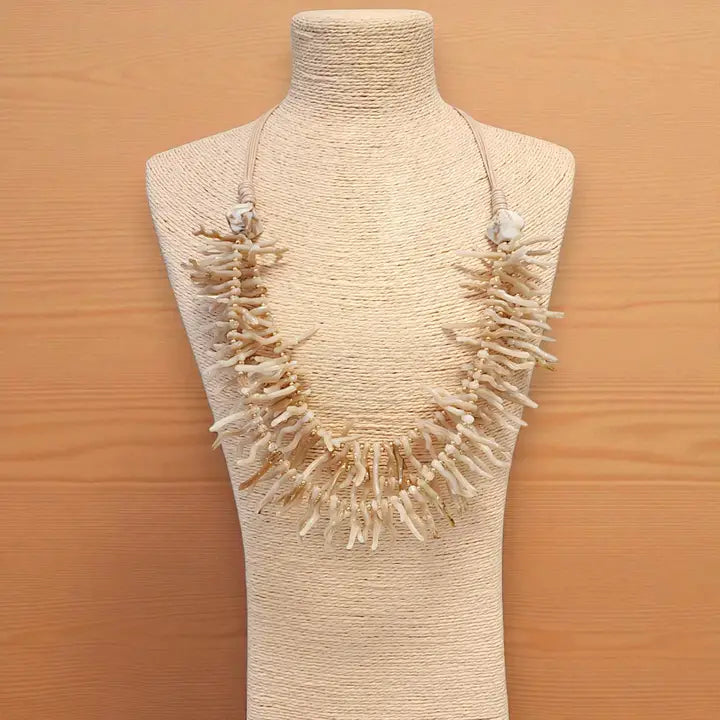 The Morgan Necklace | White Coral Branch