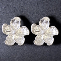 Handmade Chunky Vintage Silver Flower Earrings | Boho | Coastal | Statement Jewelry | Stainless Steel | Fall 2025