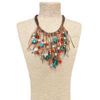 Boho Necklace | Southwest Festival | Rainbow Fringe Necklace
