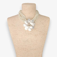 The Zinnia Necklace | Mother of Pearl Flower Pendant