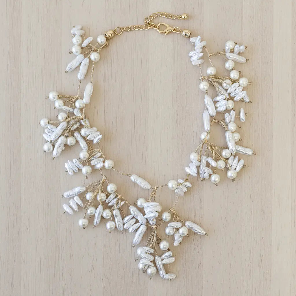 Coastal Pearl & Silk Layered Necklace