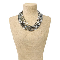 Silver Multi Strand & Coastal Pearl Necklace