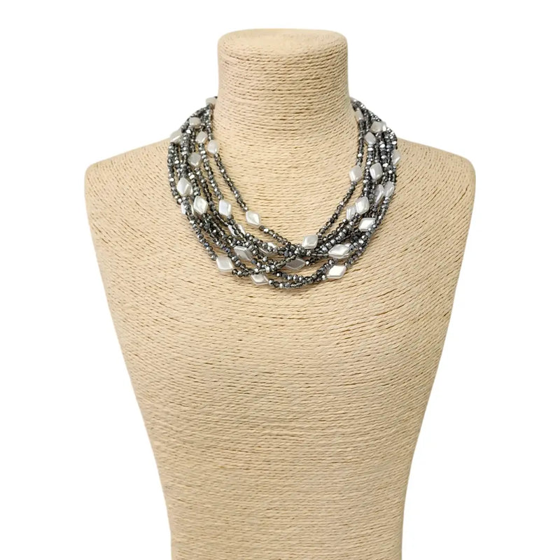 Silver Multi Strand & Coastal Pearl Necklace