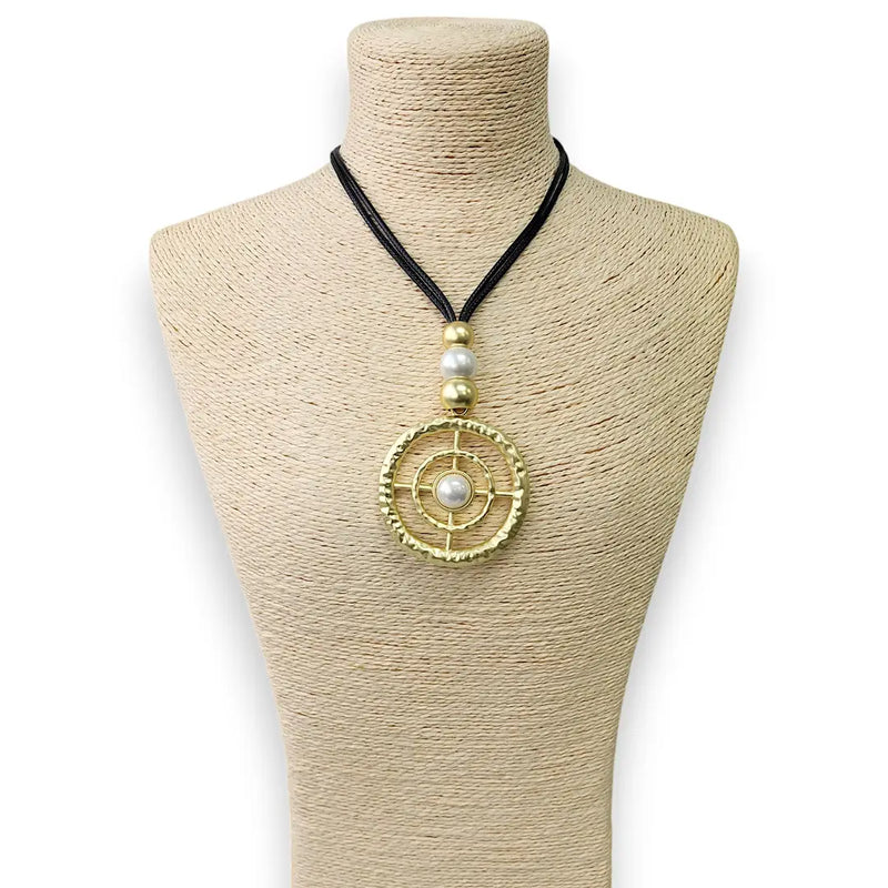 Long Beaded Pendant Cord Necklace | Statement Jewelry | Boho