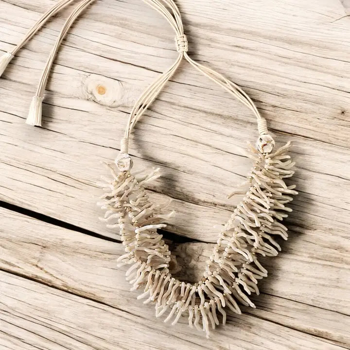 The Morgan Necklace | White Coral Branch