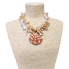 Chunky Mocha Seashell Necklace w/ Clam Shell Shell Pendant