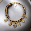 Coin Charm Necklace | Boho Necklace | Gold Chain Collar