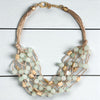 Chunky Jade Green Beaded Multi Strand Necklace