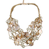 Chunky Golden Pearl and Seashell Multi Strand Necklace