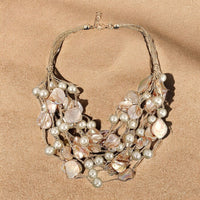 Pearl Necklace | Seashell Necklace | Gold | Boho | Layer