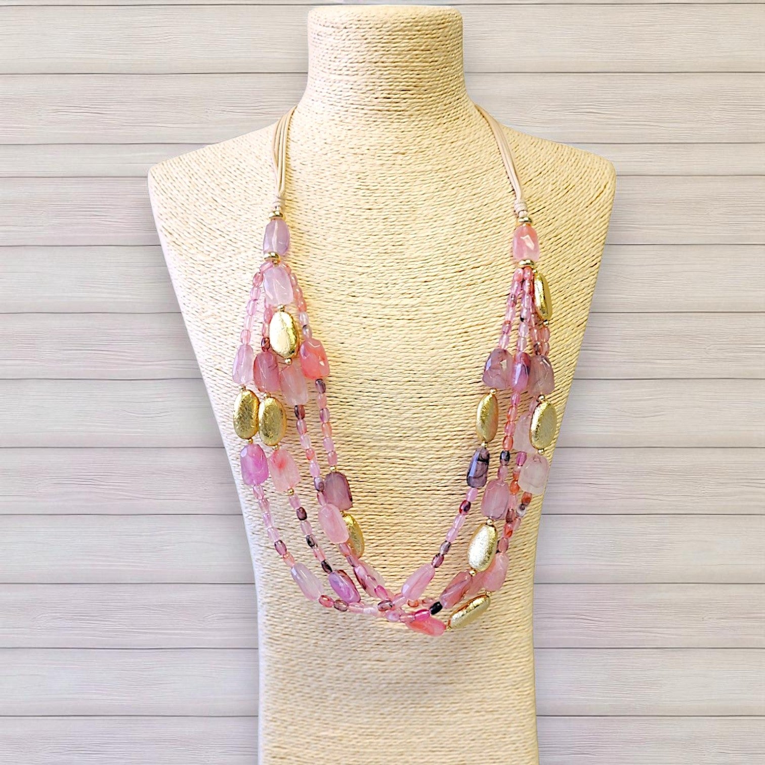 Pastel Pink Necklace | Peach Fuzz Necklace | Statement Layer