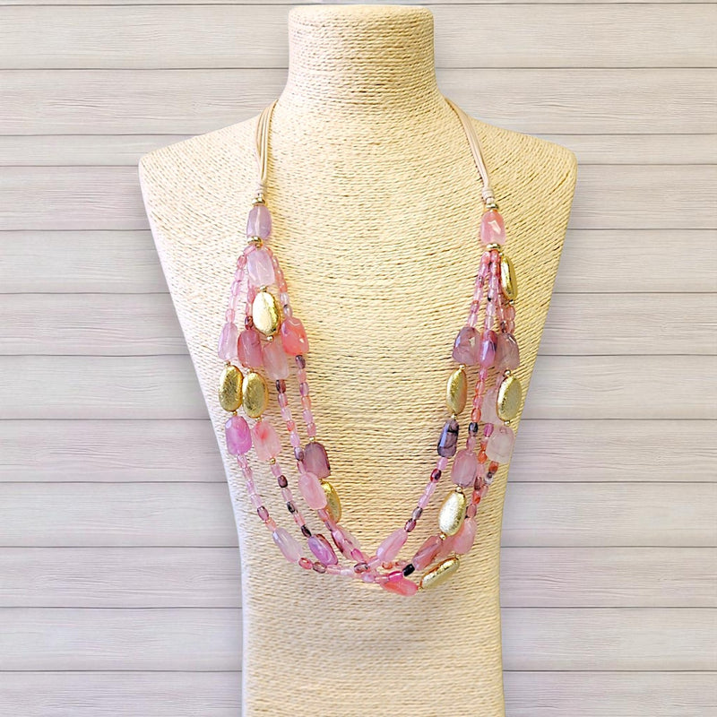 Pastel Pink Necklace | Peach Fuzz Necklace | Statement Layer