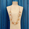 Long Seashell & Pearl Necklace | Coastal Boho | Mocha Mousse