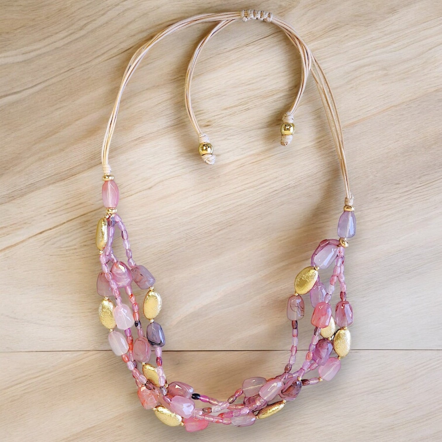 Pastel Pink Necklace | Peach Fuzz Necklace | Statement Layer