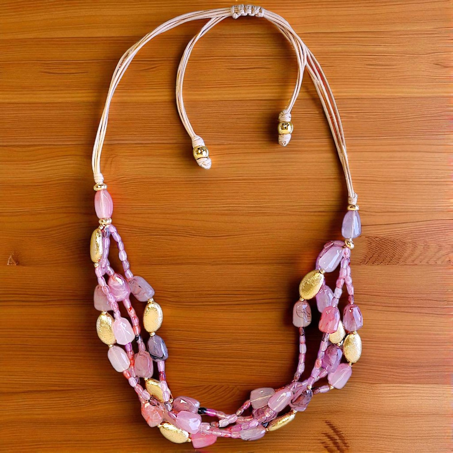 Pastel Pink Necklace | Peach Fuzz Necklace | Statement Layer