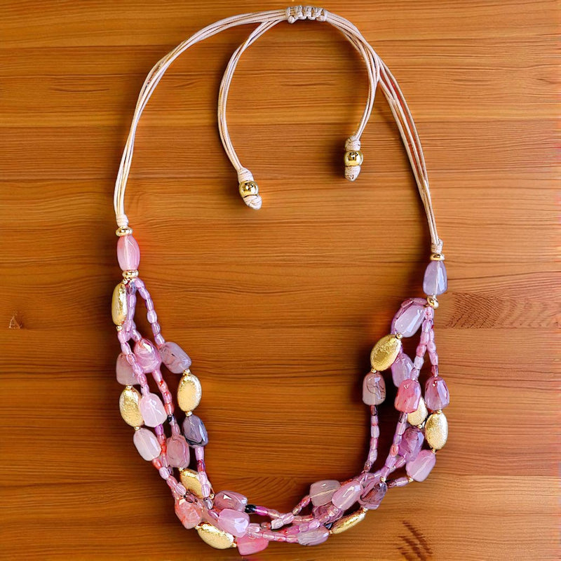 Pastel Pink Necklace | Peach Fuzz Necklace | Statement Layer