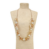 Long Seashell & Pearl Necklace | Coastal Boho | Mocha Mousse