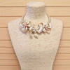 Seashell Flower Necklace | Coastal | Floral Jewelry | Beach | Mocha | Short Collar