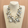 Chunky Golden Pearl and Seashell Multi Strand Necklace