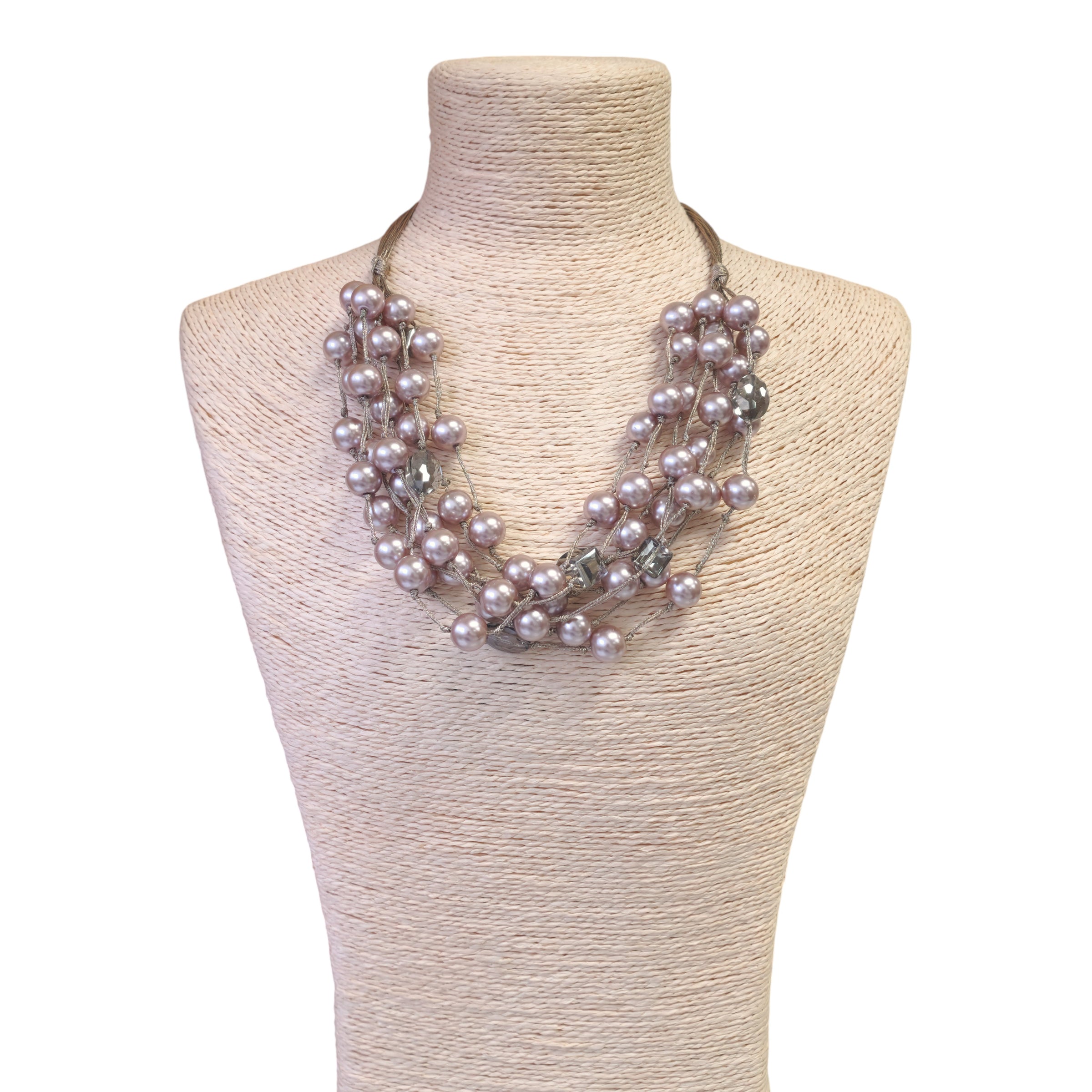 Multi Strand Boho Beaded Mocha Necklace