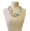 Multi Color Pastel & Pearl Multi Strand Layered Necklace