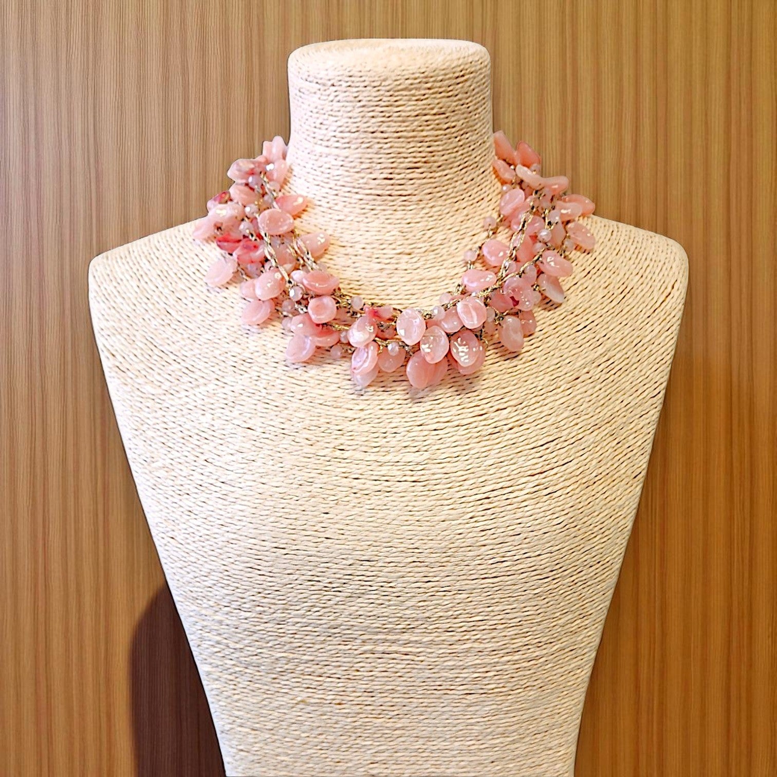 Pastel Pink Necklace | Torsade Necklace | Statement Collar