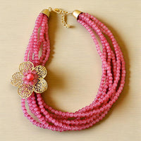 Pastel Pink Necklace | Spring Necklace | Boho | Peach Fuzz