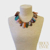 Chunky Rainbow Resin Woven Bib Necklace