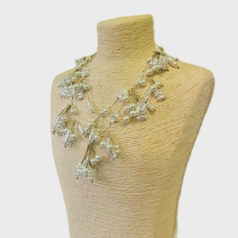 Coastal Pearl & Silk Layered Necklace