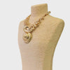 Chunky Spiral Seashell Necklace with Large Gold Shell Pendant