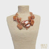 Chunky Multi Strand Terracotta Bead Statement Necklace