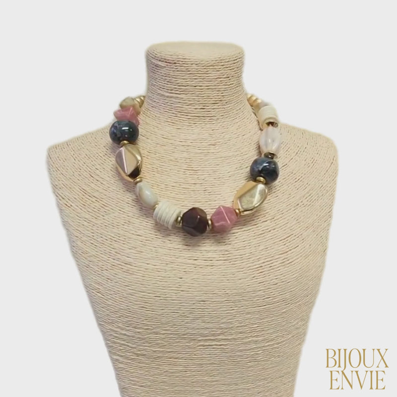 Chunky Boho Beaded Statement Necklace