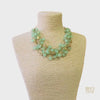 Chunky Jade Green Beaded Multi Strand Necklace