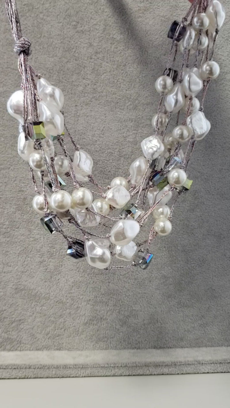 Pearl Necklace | Pink Necklace | Pastel | Boho | Layer | AB