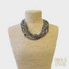 Multi Strand Beaded Pavé Necklace